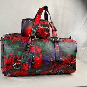 Graffiti Print 2N1 Duffle Overnight Bag